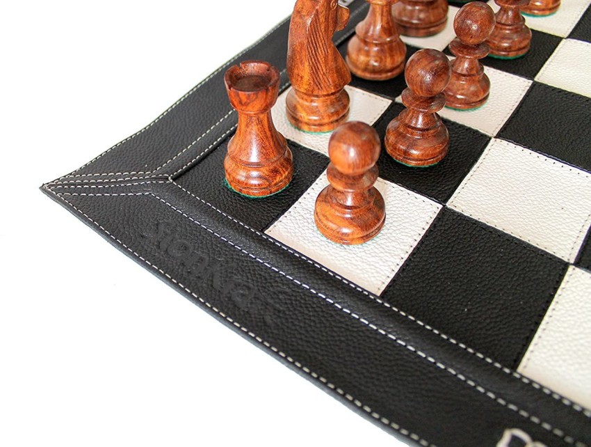 StonKraft 18 x 18″ Collectible Wooden Folding Chess Game Board Set+Wooden  Crafted Pieces with Extra Queen