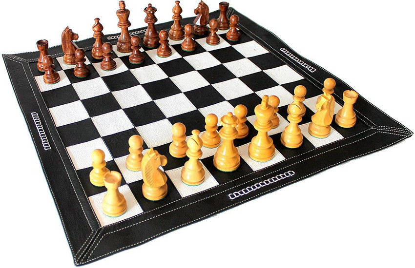 StonKraft 18 x 18″ Collectible Wooden Folding Chess Game Board Set+Wooden  Crafted Pieces with Extra Queen