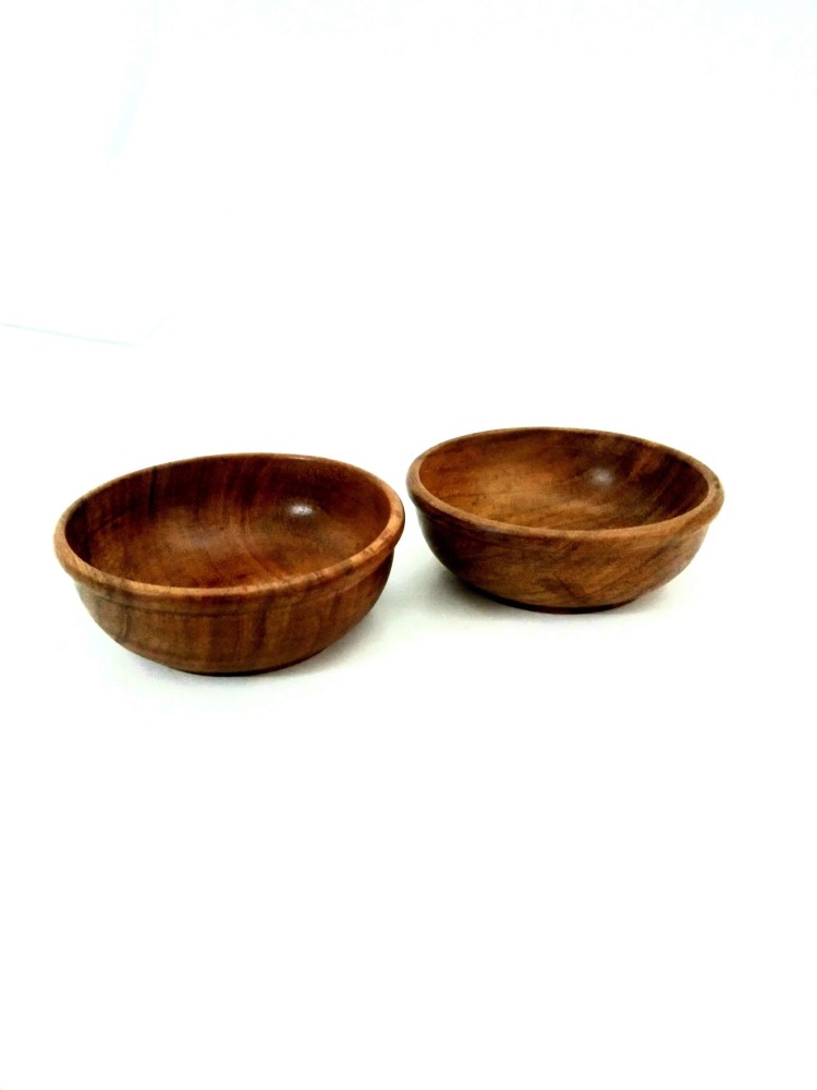 Handmade Serving Bowls, Set of 2 Acacia Dipping Bowls