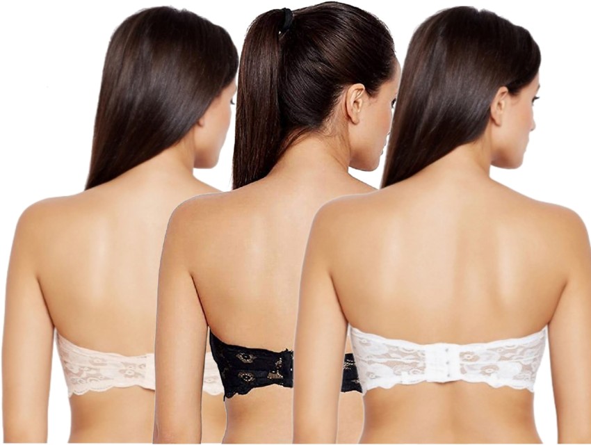 Pack of 2 Backless White Bra With Transparent Back Strap (Slighly Padded)