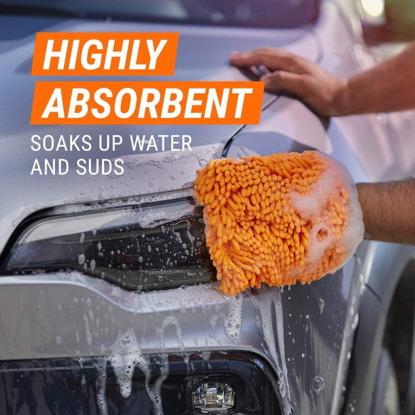 Car Wash Mitt & Works as Car Wash Sponge, Chenille Microfiber Wash Mitt  Scratch Free, Ultra Absorbent Microfiber Mitt for Cars, Trucks, SUV, Boat &  Motorcycle (2 Pack, Extra Large) 