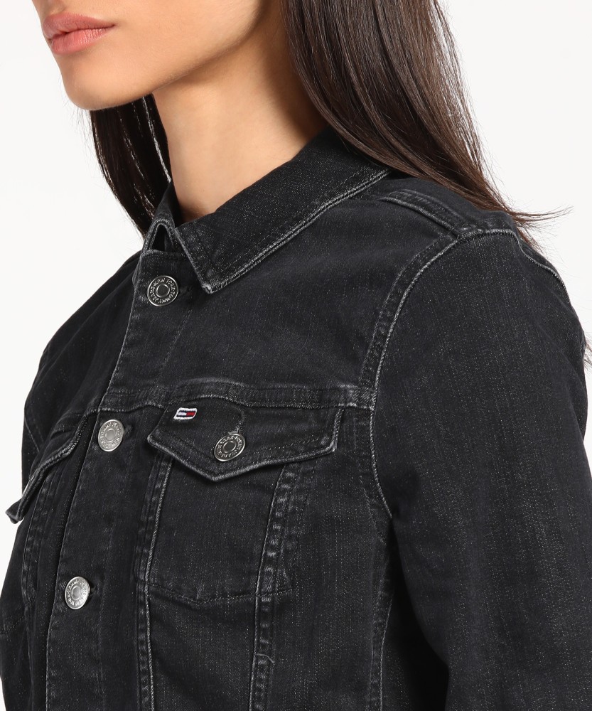 Tommy hilfiger black online denim jacket