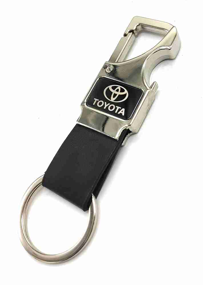 jdp Toyota Car Leather Metal Opner Keychain. Black Color. Key