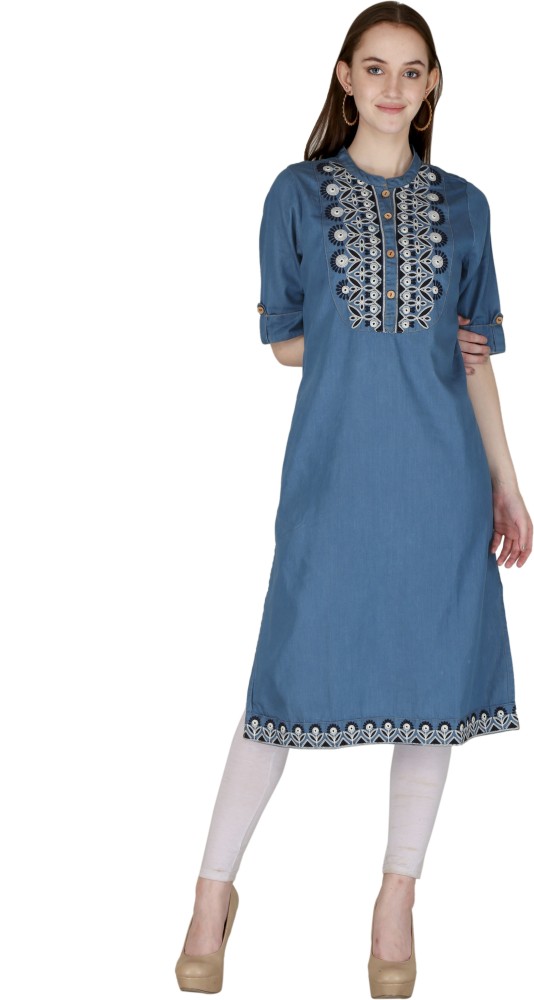 Buy Ishin Women's Blue Denim Shirt Style Dress Online – ISHIN FASHIONS