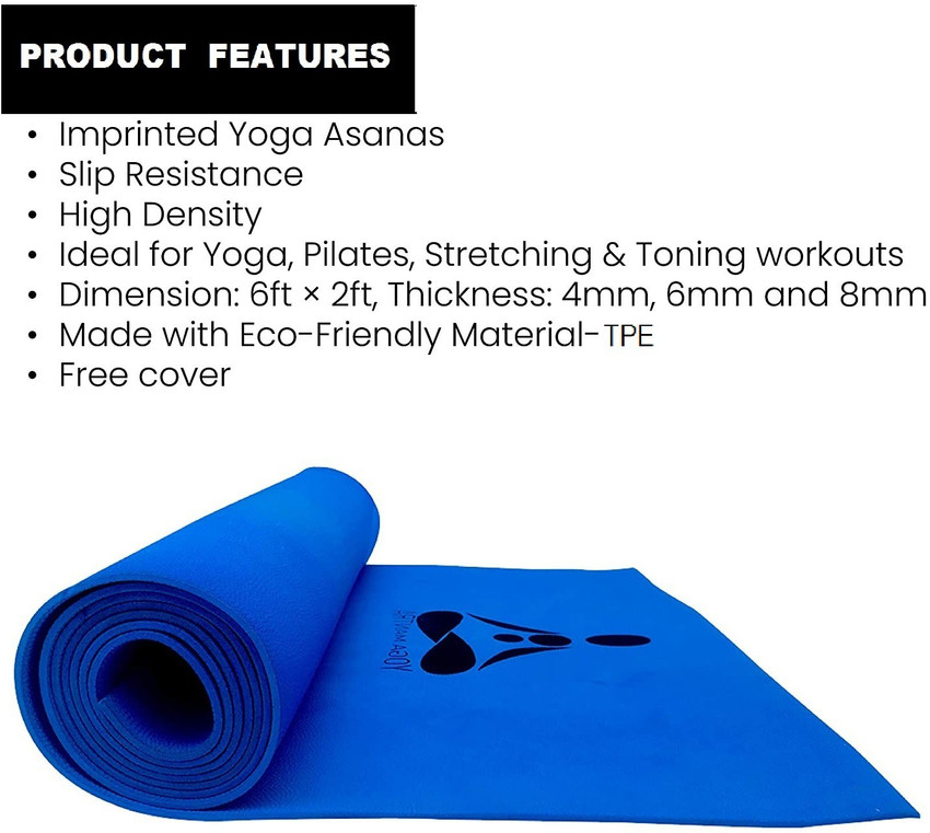 SHOPBOOZ TPE PRINTED SURYA NAMASKAR YOGA MAT Multicolor 6 MM mm Yoga Mat Buy SHOPBOOZ TPE PRINTED SURYA NAMASKAR YOGA MAT Multicolor 6 MM mm Yoga Mat Online at Best Prices