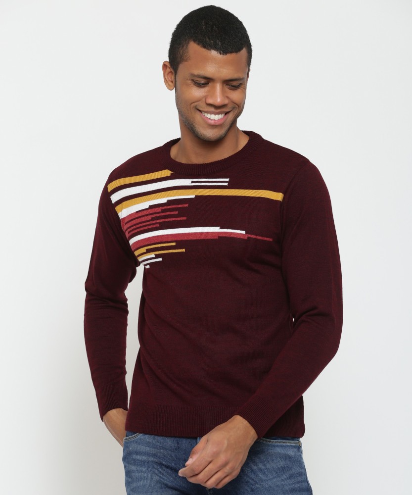 DUKE Woven Round Neck Casual Men Maroon Sweater Buy DUKE Woven Round Neck Casual Men Maroon Sweater Online at Best Prices in India Flipkart