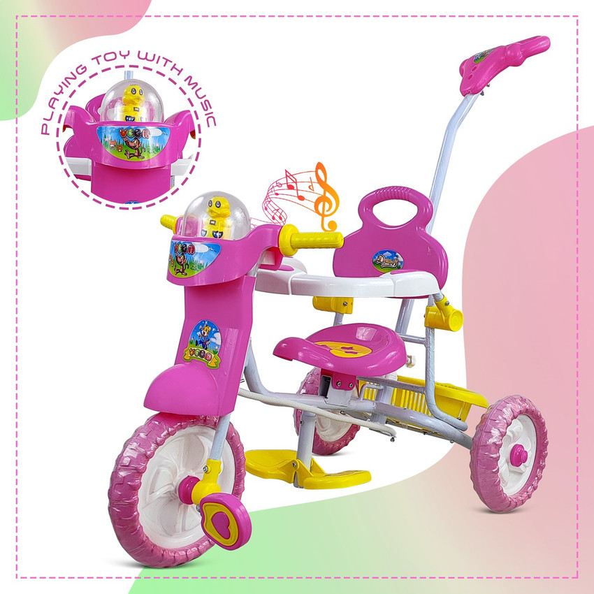 Dash Vega XL Children Musical Tricycle with Parental Handle Storage Basket Music and Lights for Kids Tricycle