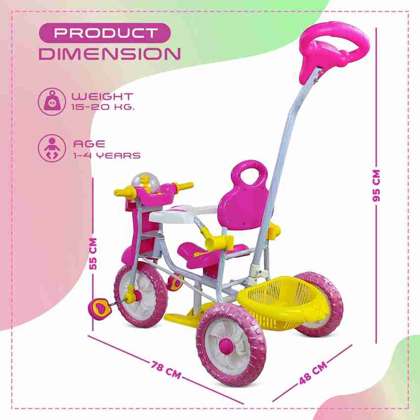 Dash Vega XL Children Musical Tricycle with Parental Handle Storage Basket Music and Lights for Kids Tricycle