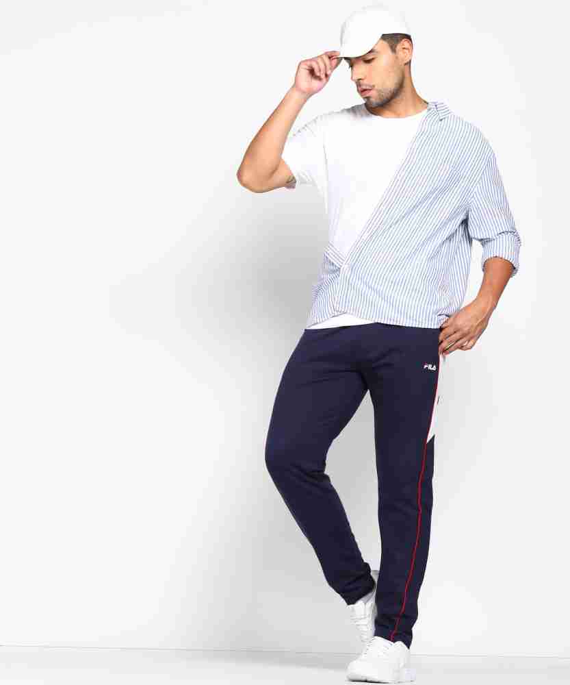 FILA Solid Men Blue Track Pants - Buy FILA Solid Men Blue Track Pants  Online at Best Prices in India