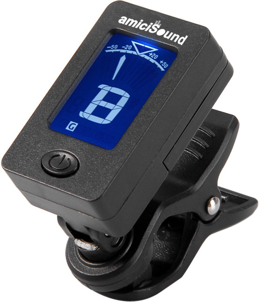 amiciSound Digital LCD Display Automatic Clip On Tuner for Chromatic Guitar Bass Violin Ukulele Automatic Digital Tuner