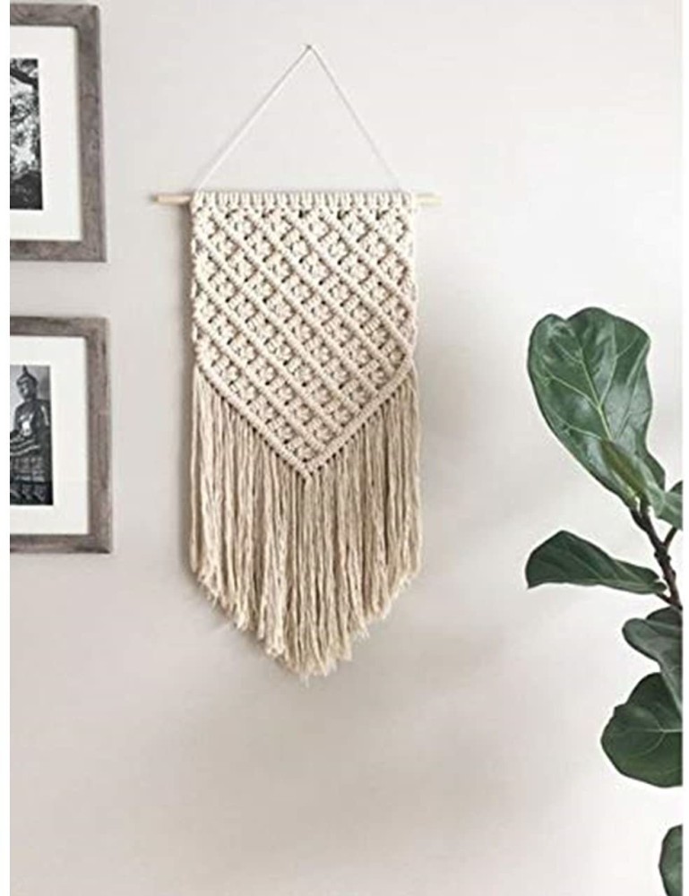 ecofynd Macrame Boho Wall Hanging  Bohemian Nordic Woven Wall Decor  Tapestry, Hippie Beautiful Geometric Art for Apartment, House Living Room  Home Decoration Handmade Ornament Price in India - Buy ecofynd Macrame