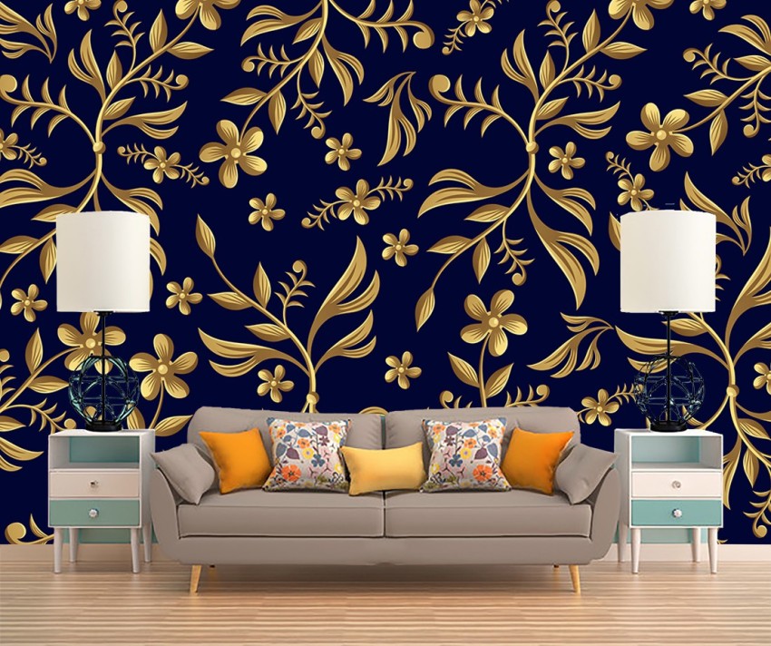 Luxury seamless golden floral wallpaper pattern Vector Image