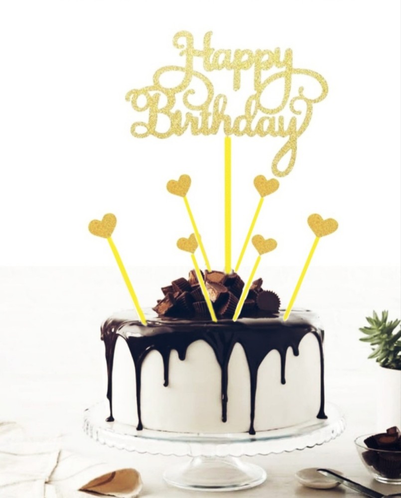 Happy Birthday Cake Topper-Gold Acrylic Happy Puerto Rico | Ubuy