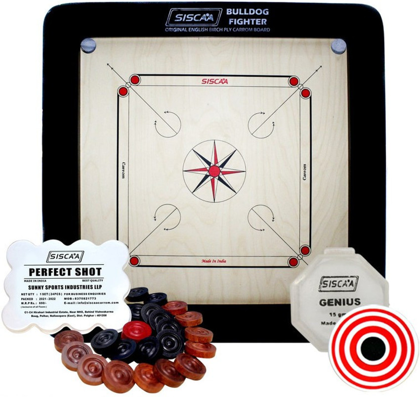 siscaa Bulldog Fighter Carrom Board 28mm 93.98 cm Carrom Board