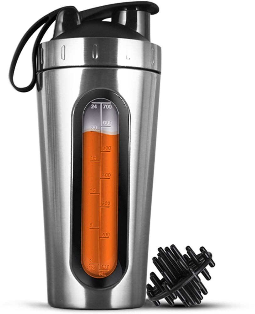 Stainless Steel Visible Window Shaker Bottle BPA Free, Gym for