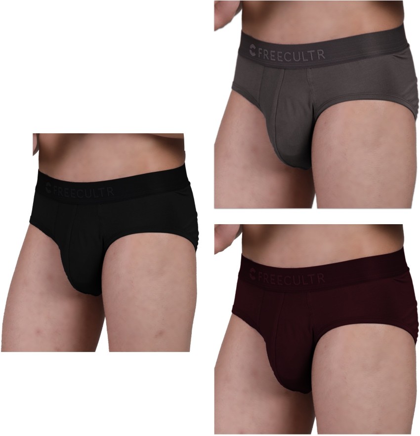 Buy Black, Maroon Briefs for Men by Freecultr Online