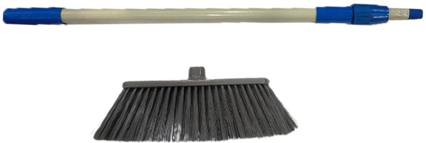 Kund Heavy Stainless Steel Rod 48.inch long light and strong pipe floor mop  brush Dual Use Wet and Dry/Long Handle Standing Upright Floor Brush/Broom  for Home and office pack of 1 Plastic