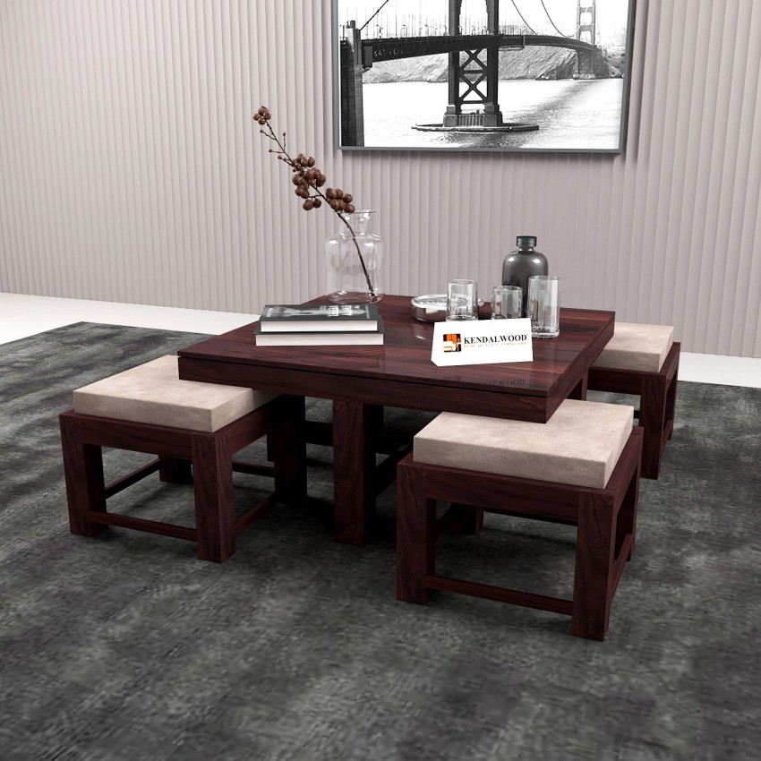 Coffee table discount with 4 stools