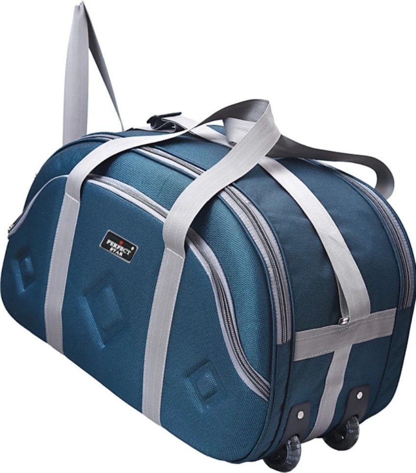 BAG 4 U (Expandable) Waterproof Polyester Lightweight 40 L Luggage Travel  Duffel Bag with 2 Wheels(Expandable)-Blue Duffel With Wheels (Strolley)  Blue - Price in India