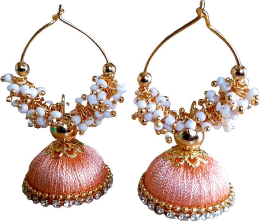 Buy GoldToned  Peach Earrings for Women by Crunchy Fashion Online   Ajiocom