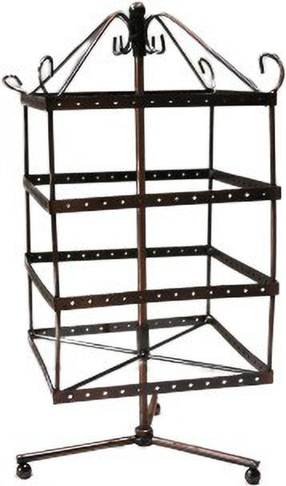 DOOR STEP SHOPPING 4 Layer Copper Earring Rotating Stand 96 Pair