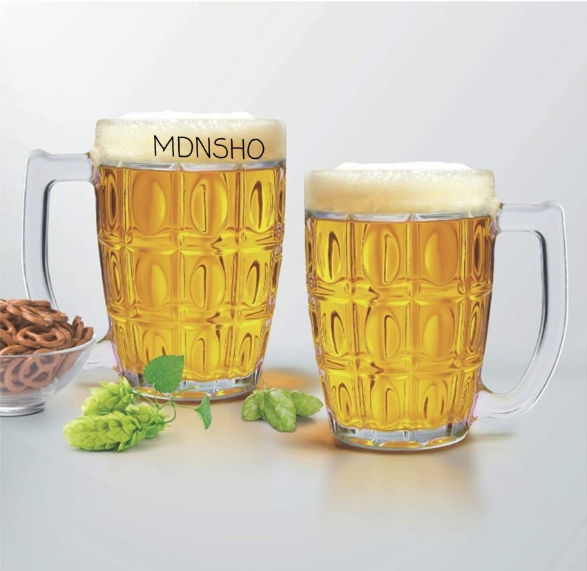 JJ Shopobox (Pack of 12) Italian Premium Large Glass Beer Mugs with Handle   Crystal Clear Glass Beer Mug Glass Set Whisky Glass Price in India - Buy  JJ Shopobox (Pack of