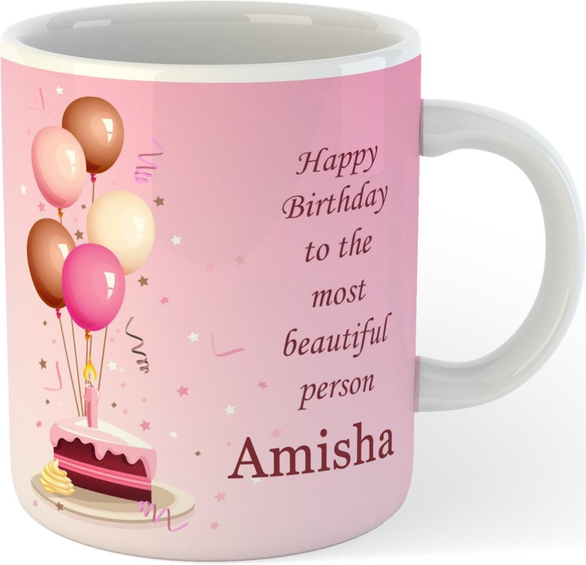 Buy Huppme Happy Birthday Amisha personalized name coffee mug Online at Low  Prices in India - Paytmmall.com