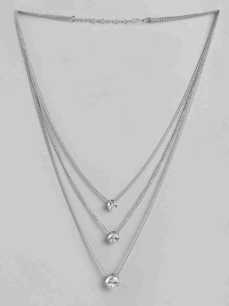 Vidiraj Premium Quality Silver Plated Valentine Stylish Necklace