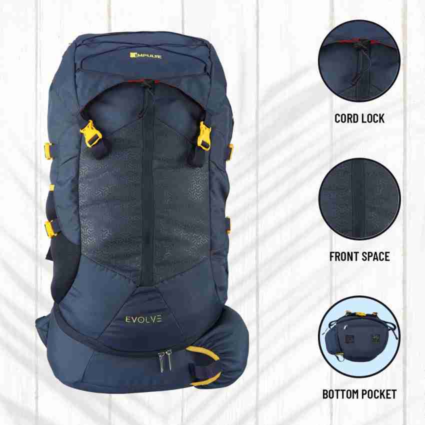 IMPULSE 60 Litres Evolve front Opening Water Resistant Rucksack Trekking Hiking Camping Outdoor Camps Luggage Bags Tour Travel Backpack Rucksack 60 L Navy Blue Price in India Flipkart