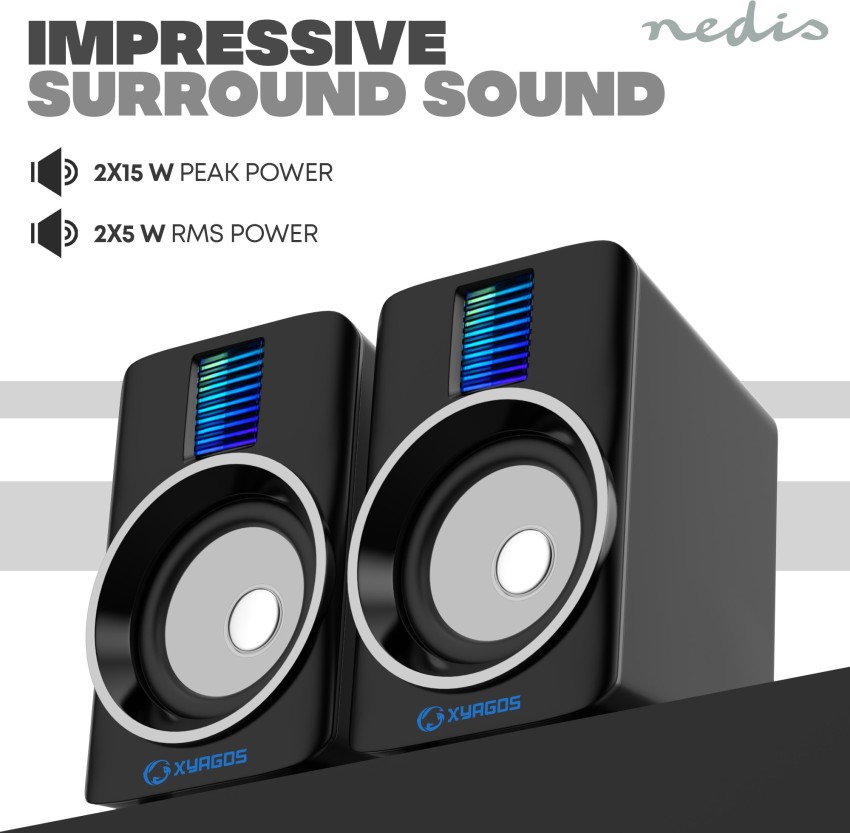 Buy Nedis (Designed in Netherlands) USB-Powered 30 Watts 2.0 Gaming  Speakers with RGB Lights for Desktop, Computer, PC, Laptop and TV 30 W  Gaming Speaker Online from