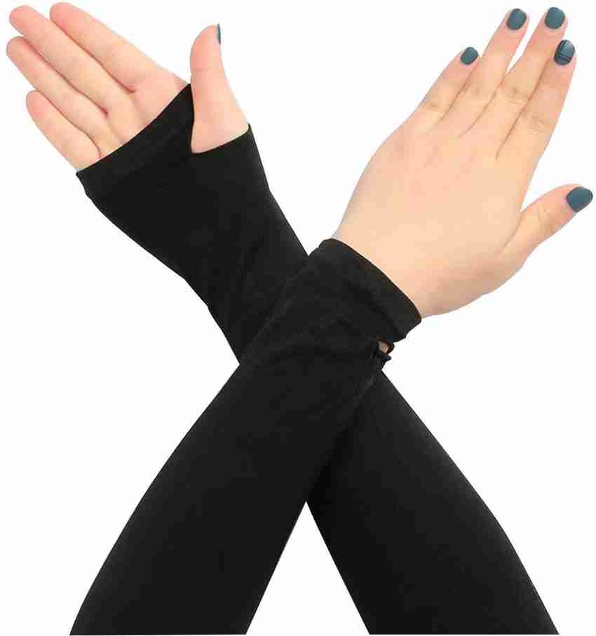 Buyra Nylon Arm Sleeve For Men Women Free Black Driving