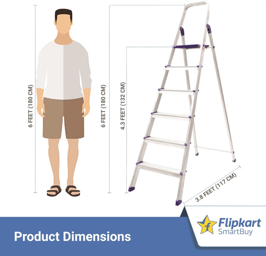 Flipkart SmartBuy 6 Step With Heavy Platform Aluminium Ladder