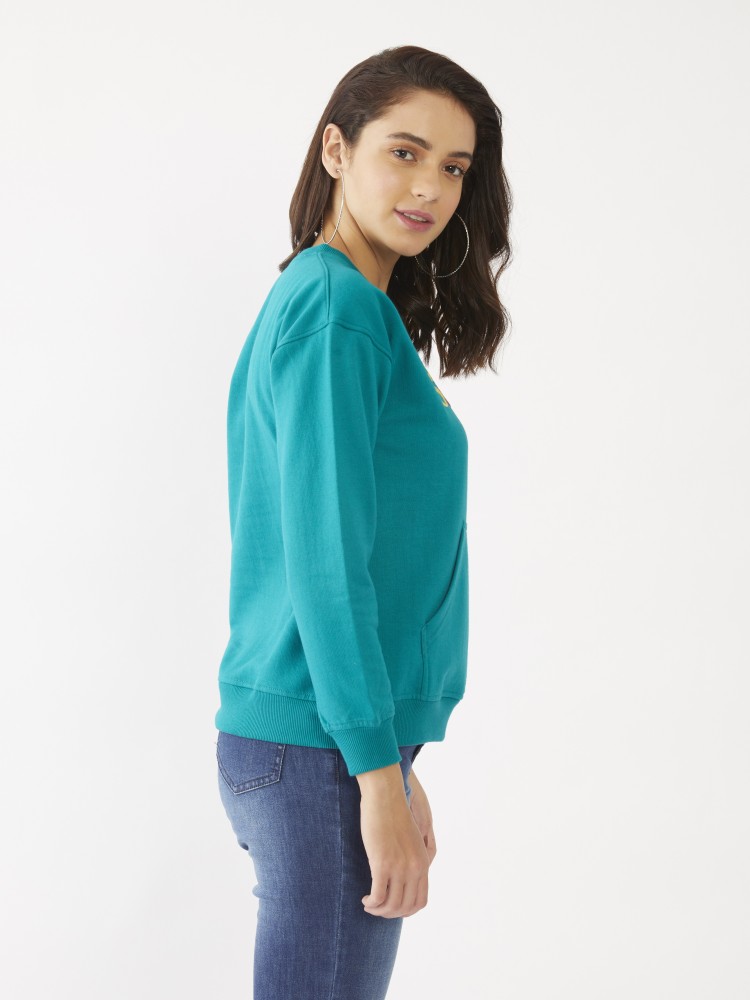 Green Solid Cropped Sweater For Women – Zink London