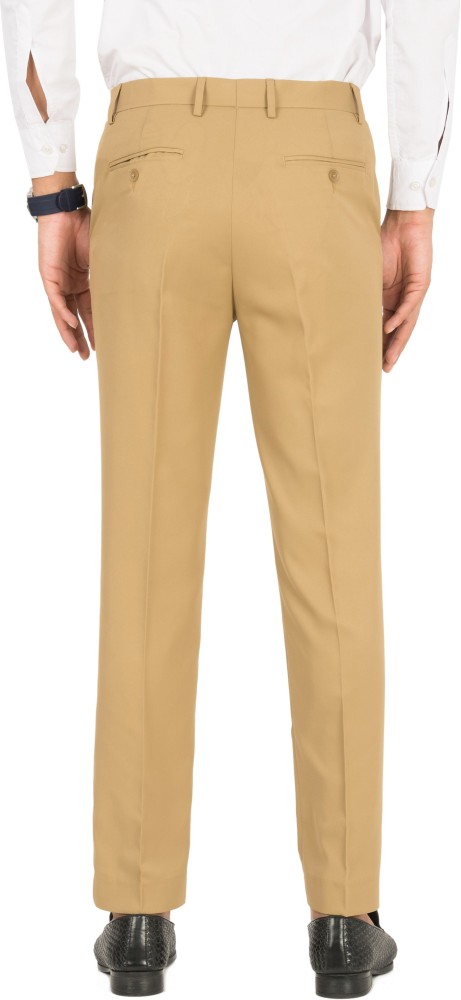 Buy FRANKO ROGER Men Slim Fit Flexi Cotton Blend Trousers 28 Beige at  Amazonin