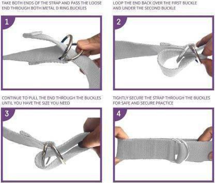 YOGSADHAK white cotton belt Cotton Yoga Strap Price in India - Buy  YOGSADHAK white cotton belt Cotton Yoga Strap online at