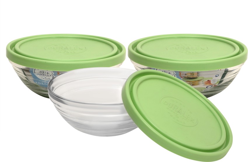 Duralex Lys 5-pack Round Glass Food Storage Bowls with Lid