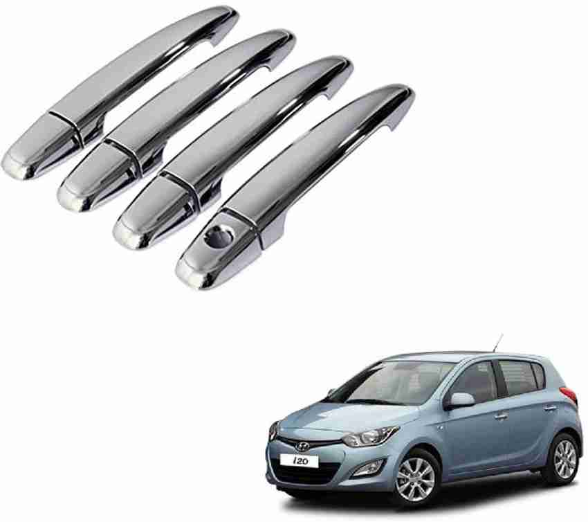 Qiisx Hyundai i20 Silver Door Handle Cover Set of 4 Car Grab