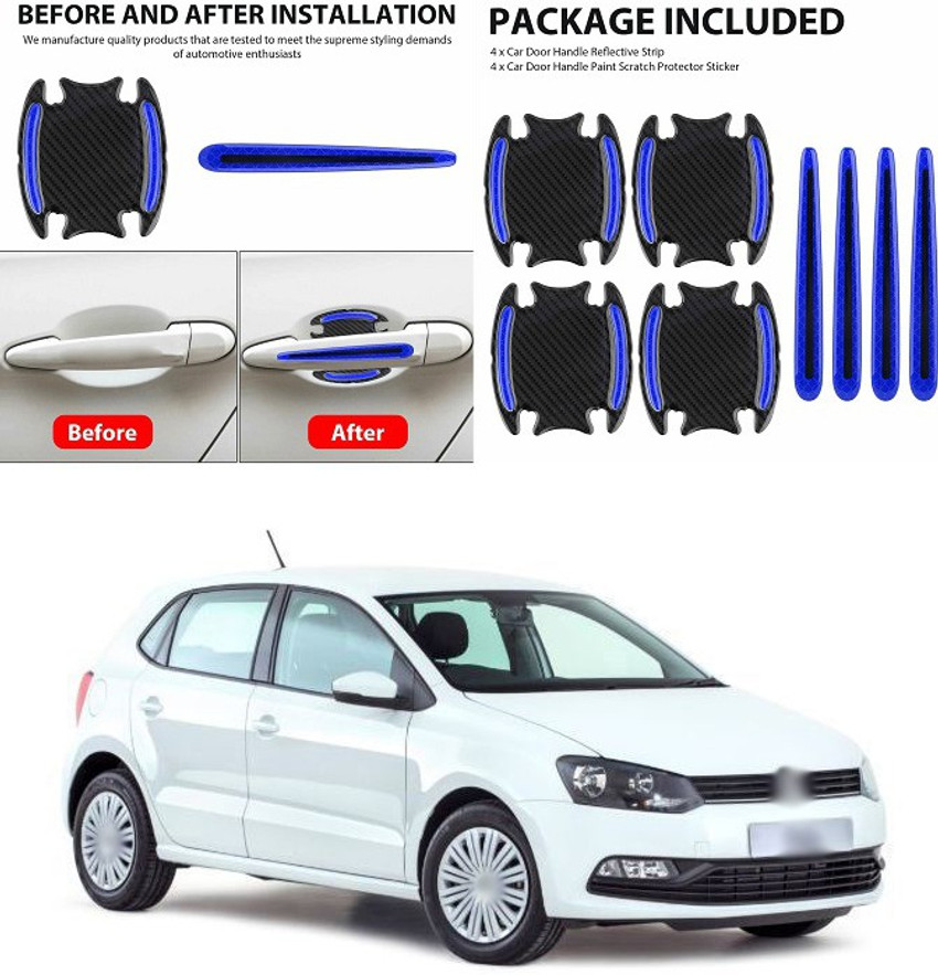PROEDITION 8pcs Universal 3D Carbon Fiber Texture car Door Handle
