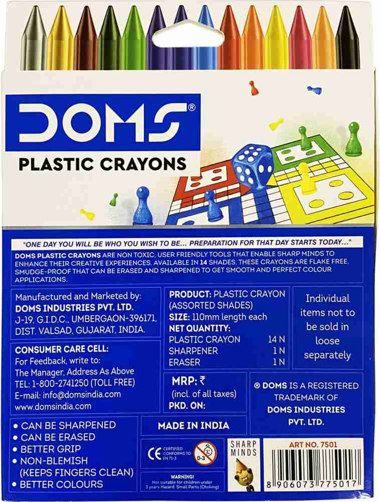 DOMS 28 Shades Plastic Crayons Alongwith 12 Shades Pencils  Colours - Plastic Crayons & Pencils Colours