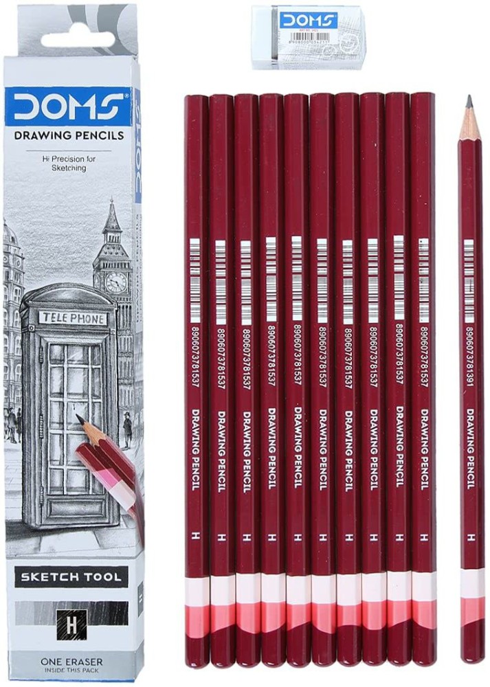 DOMS Graphite Drawing  Sketching H Pencil Price in India  Buy DOMS Graphite  Drawing  Sketching H Pencil online at Flipkartcom
