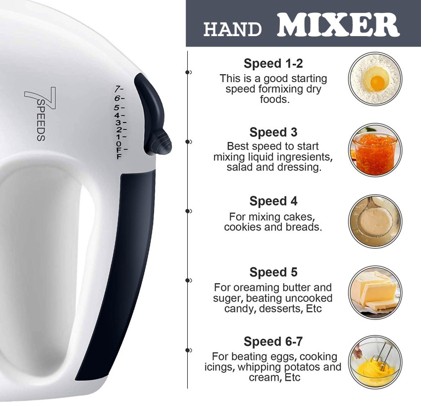 Electric Handheld Mixer Whisk 5 Speed Hand Kitchen Egg Beater