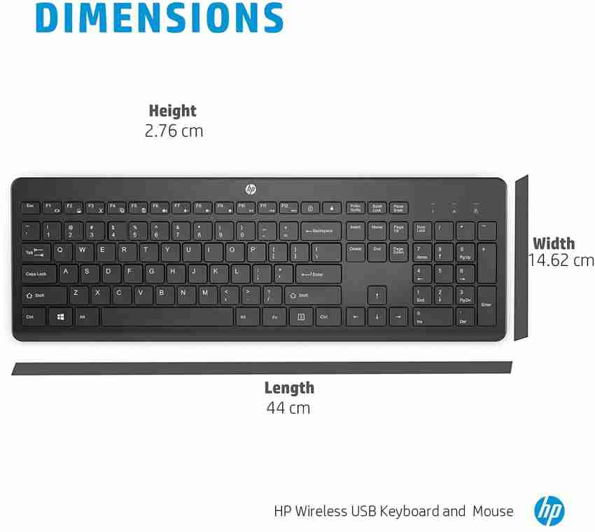 HP 235 Wireless Optical 1600 DPI Mouse and Full-Size Layout Combo with  Longer Battery Life Bluetooth Multi-device Keyboard HP