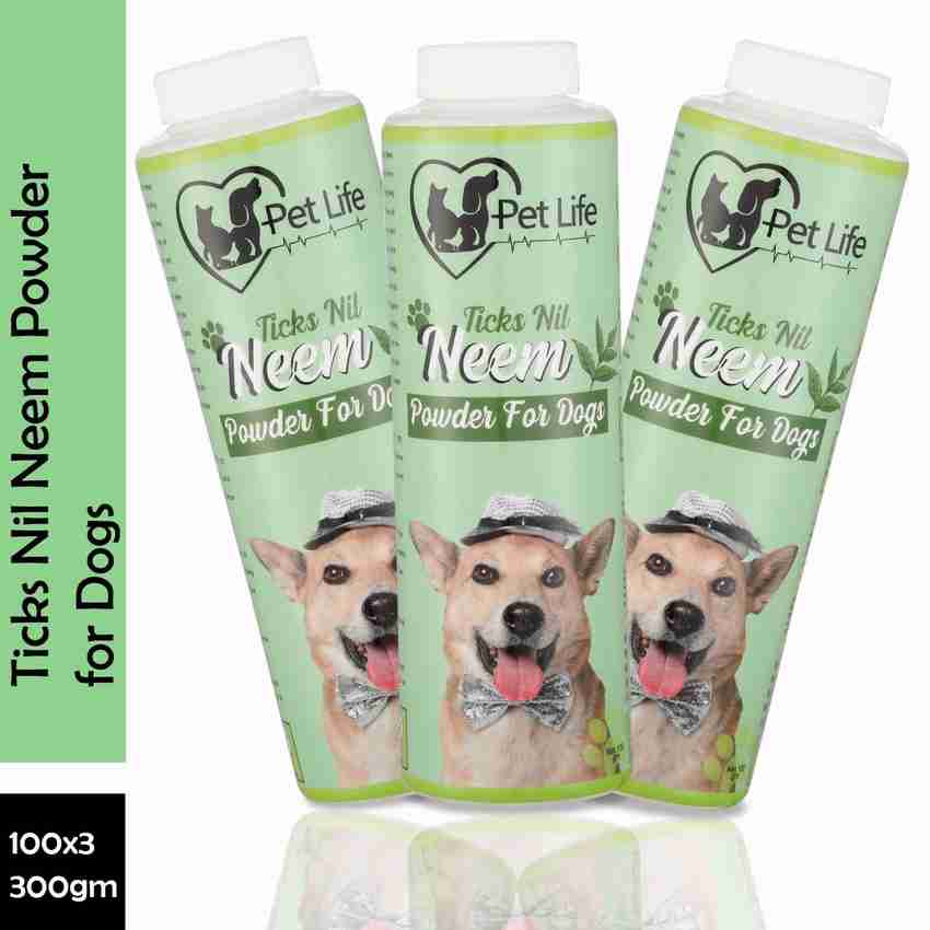 Pet Life Pure Organic Ticks Nil Neem Powder For Dogs Effective To Deal With Ticks Lice Mites Fleas Itching Anti Bacterial Dog Powder Safe Effective Pet Friendly Formula For All