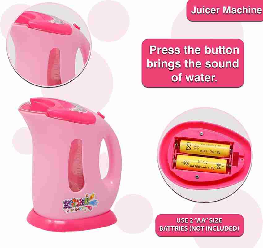 Kitchen Appliances Toy,Kids Kitchen Pretend Accessories Play Set,Coffee  Maker Machine,Blender,Mixer and Kettle with Realistic Light and Sounds,Play