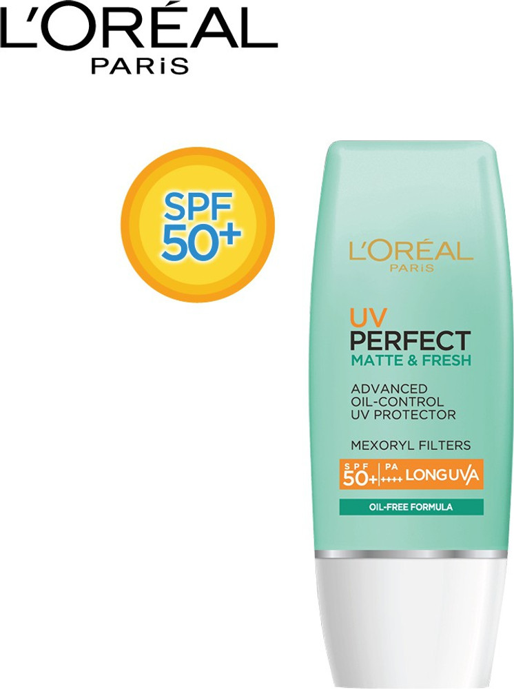 L Oreal Paris Sunscreen SPF 50 PA UV Perfect Matte Fresh Long UVA SPF 50 PA Price in India Buy L Oreal Paris Sunscreen SPF 50 PA UV Perfect Matte