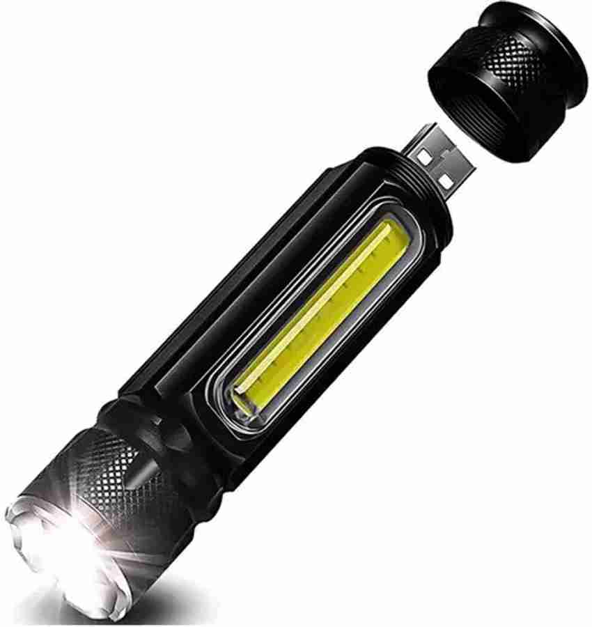 Flashlight with 2025 magnet on side