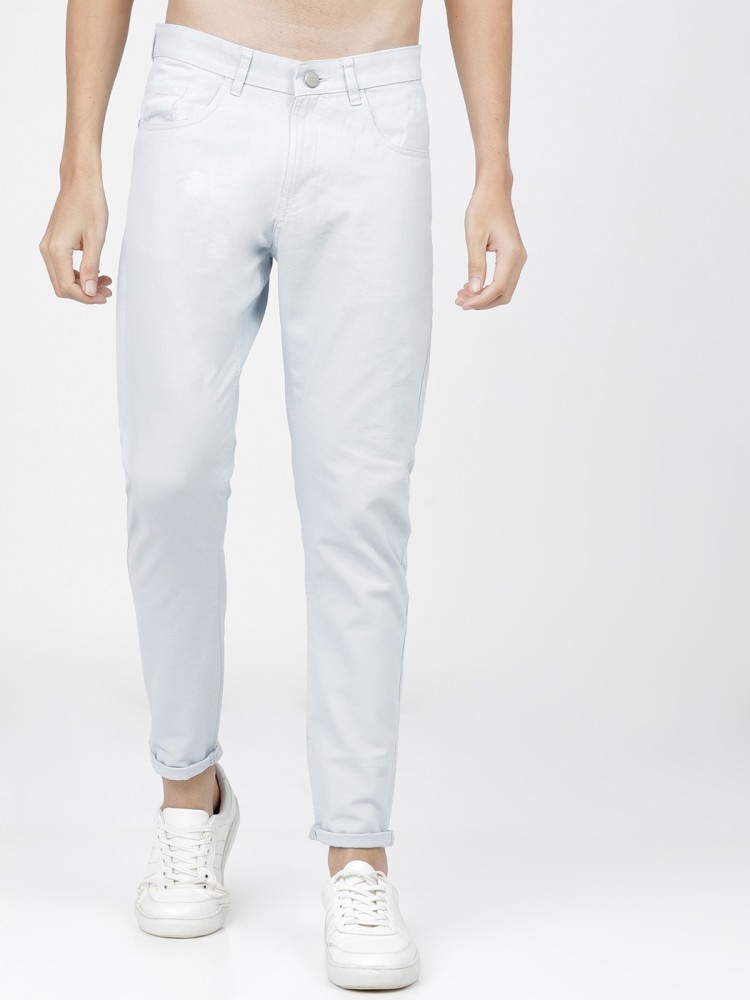 Nana Clothing Mens Lycra Pant Pure White Color Trousers