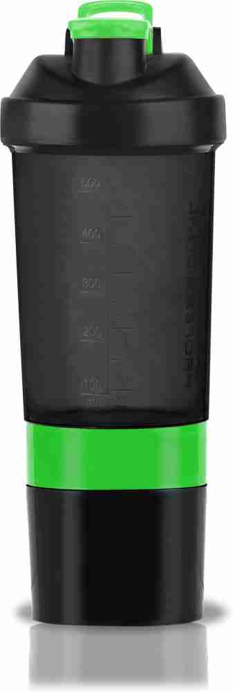 COOL INDIANS SHAKER BOTTLE FOR GYMBPA-FREE AND 100% LEAK-PROOF PROTEIN SHAKER  BOTTLE WITH 2 EXTRA STORAGE COMPARTMENT (500ML SHAKER) (BLACK) 