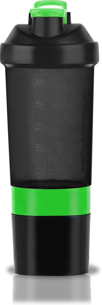 COOL INDIANS SHAKER BOTTLE FOR GYMBPA-FREE AND 100% LEAK-PROOF PROTEIN  SHAKER BOTTLE WITH 2 EXTRA STORAGE COMPARTMENT (500ML SHAKER) (BLACK) 