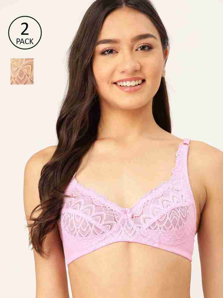 Buy DressBerry Pink Lace Underwired Lightly Padded Everyday Bra